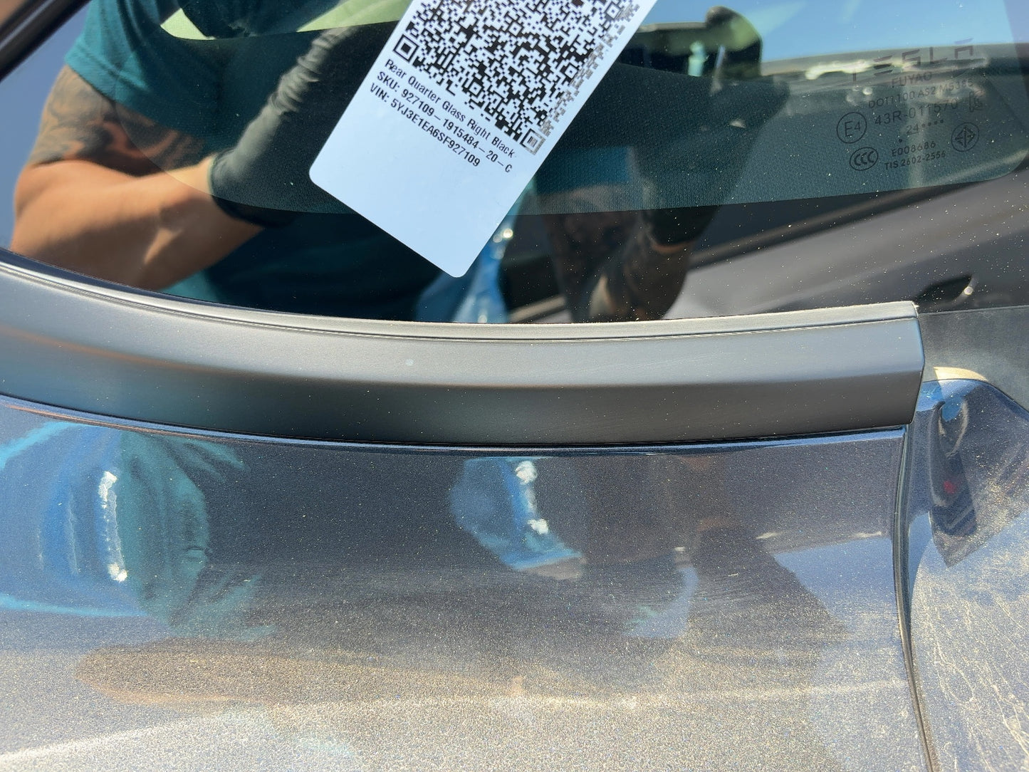 2025 Tesla Model 3 Highland Rear Quarter Glass Right Black 1915484-20-C