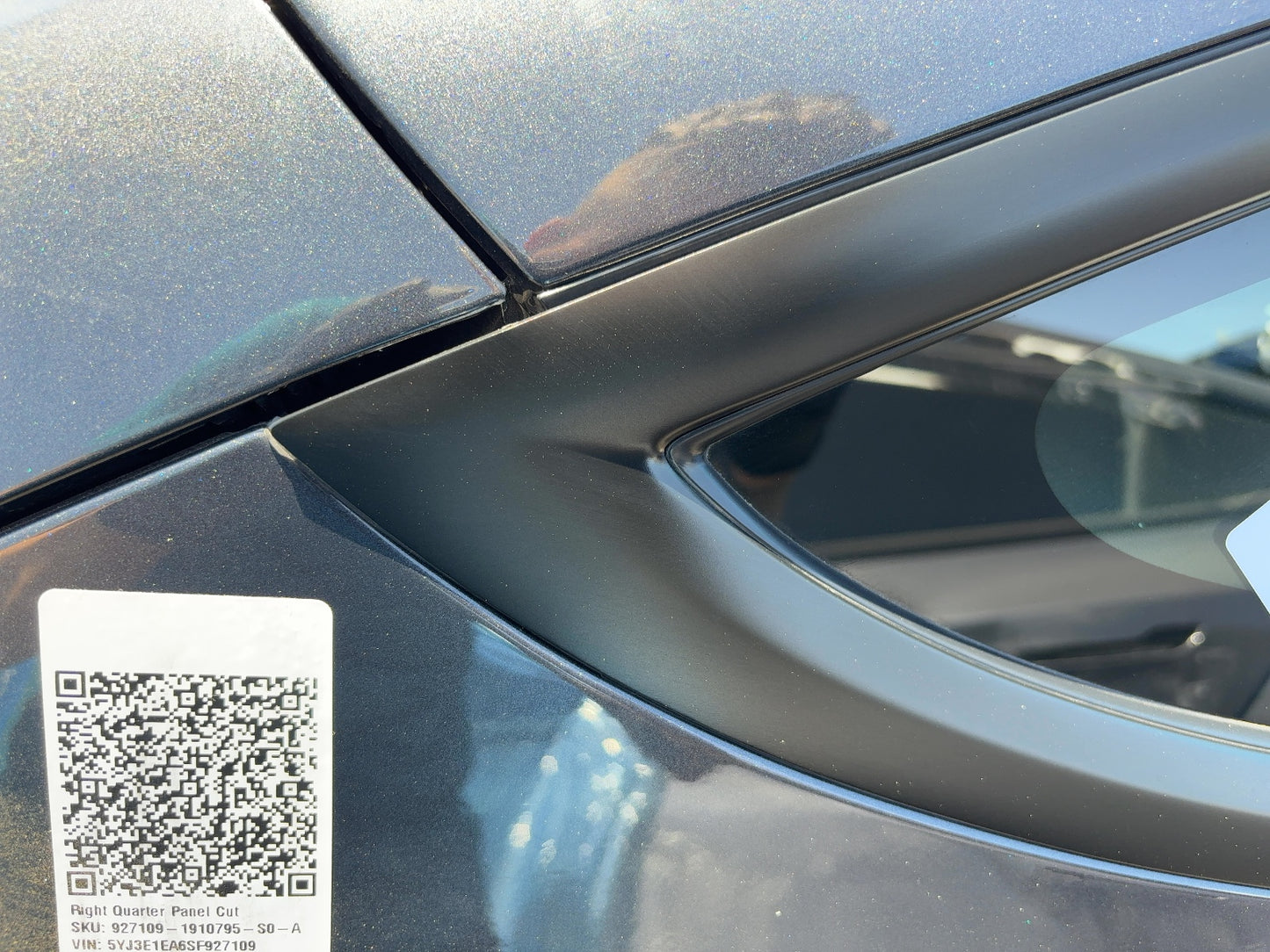 2025 Tesla Model 3 Highland Rear Quarter Glass Right Black 1915484-20-C