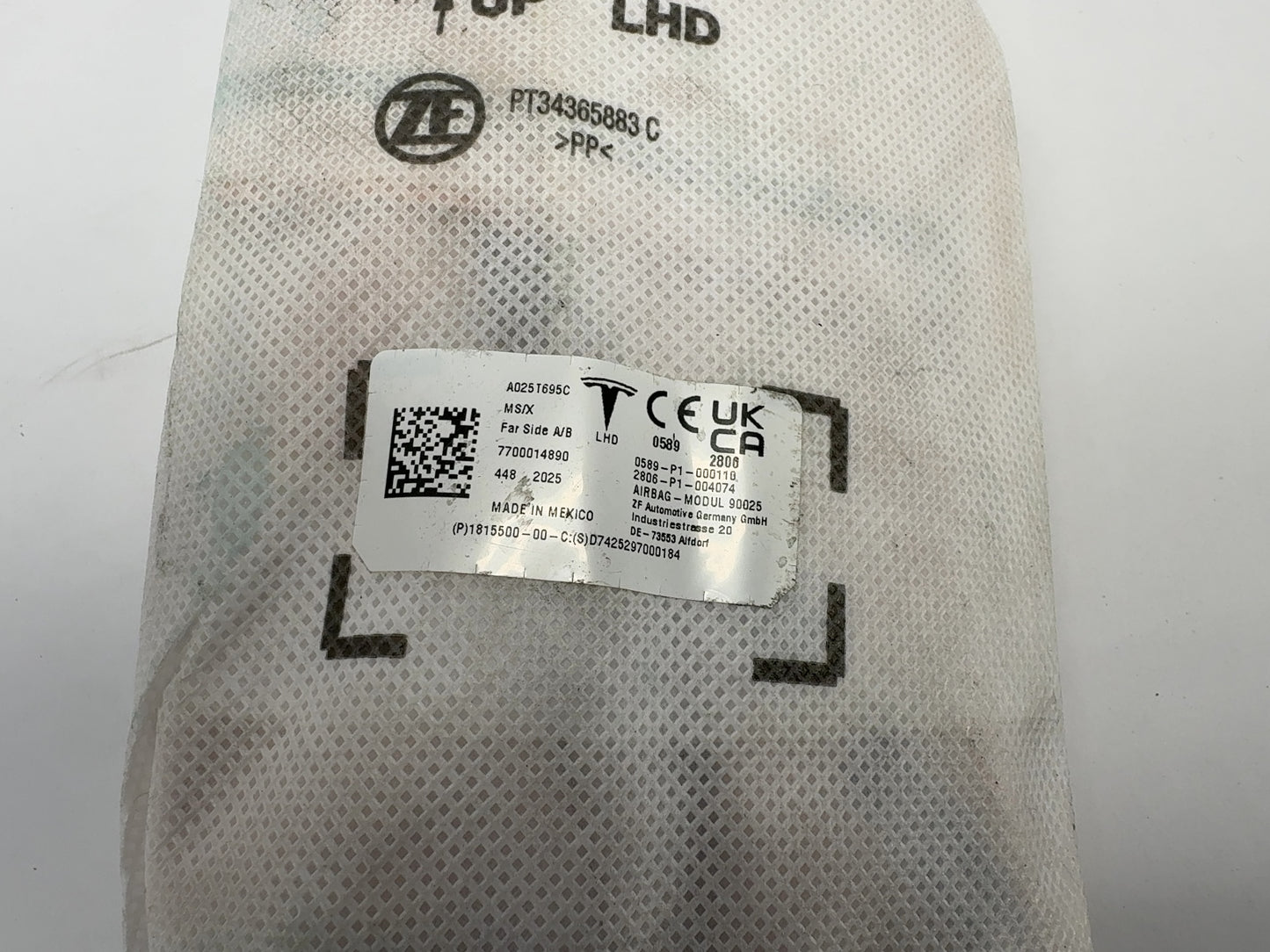 2026 Tesla Model 3 Highland Left Seat Far Side Airbag 1815500-00-C