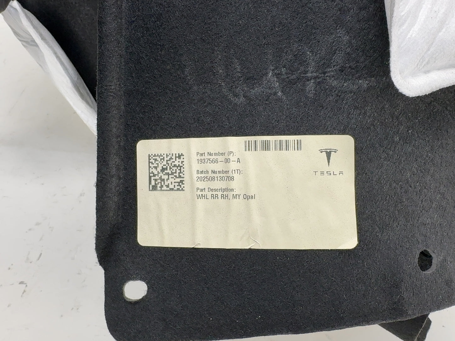 2026 Tesla Model Y Juniper Rear Right Wheel Liner 1937566-00-A