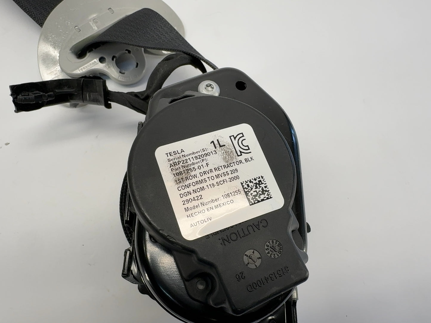 2022-2023 Tesla Model 3 Front Left Seat Belt Without Pretensioner 1081255-01-F