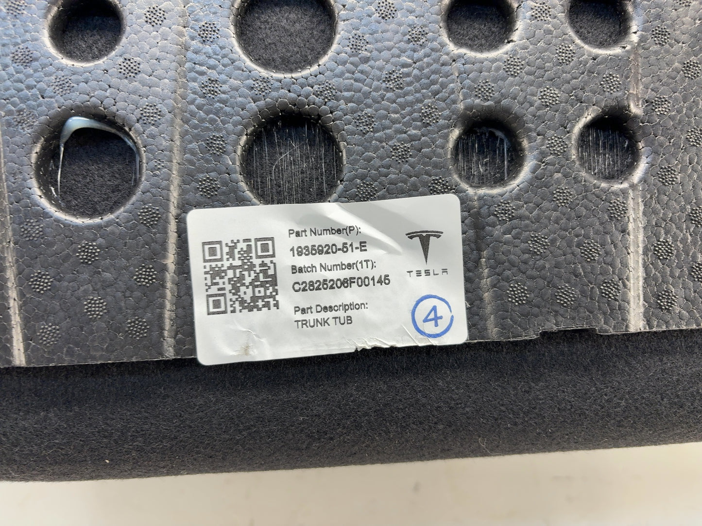 2026 Tesla Model Y Juniper Trunk Tub Carpet 1935920-51-E