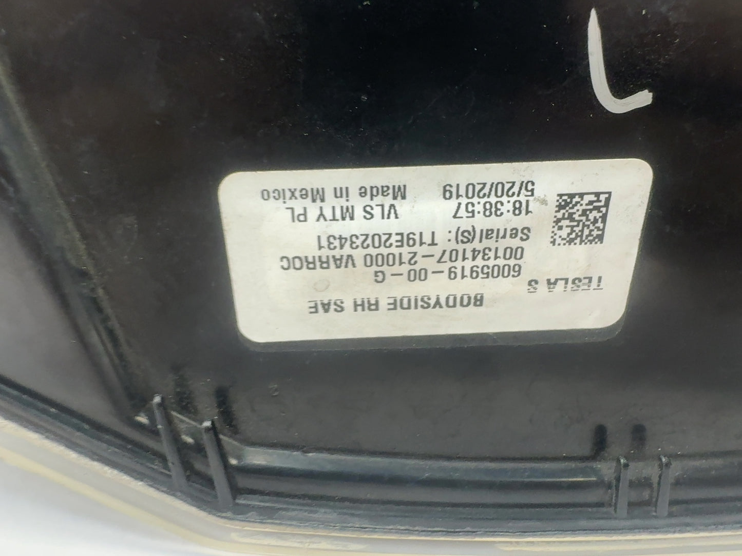 2019 Tesla Model S Right Tail Lamp 6005919-00-G