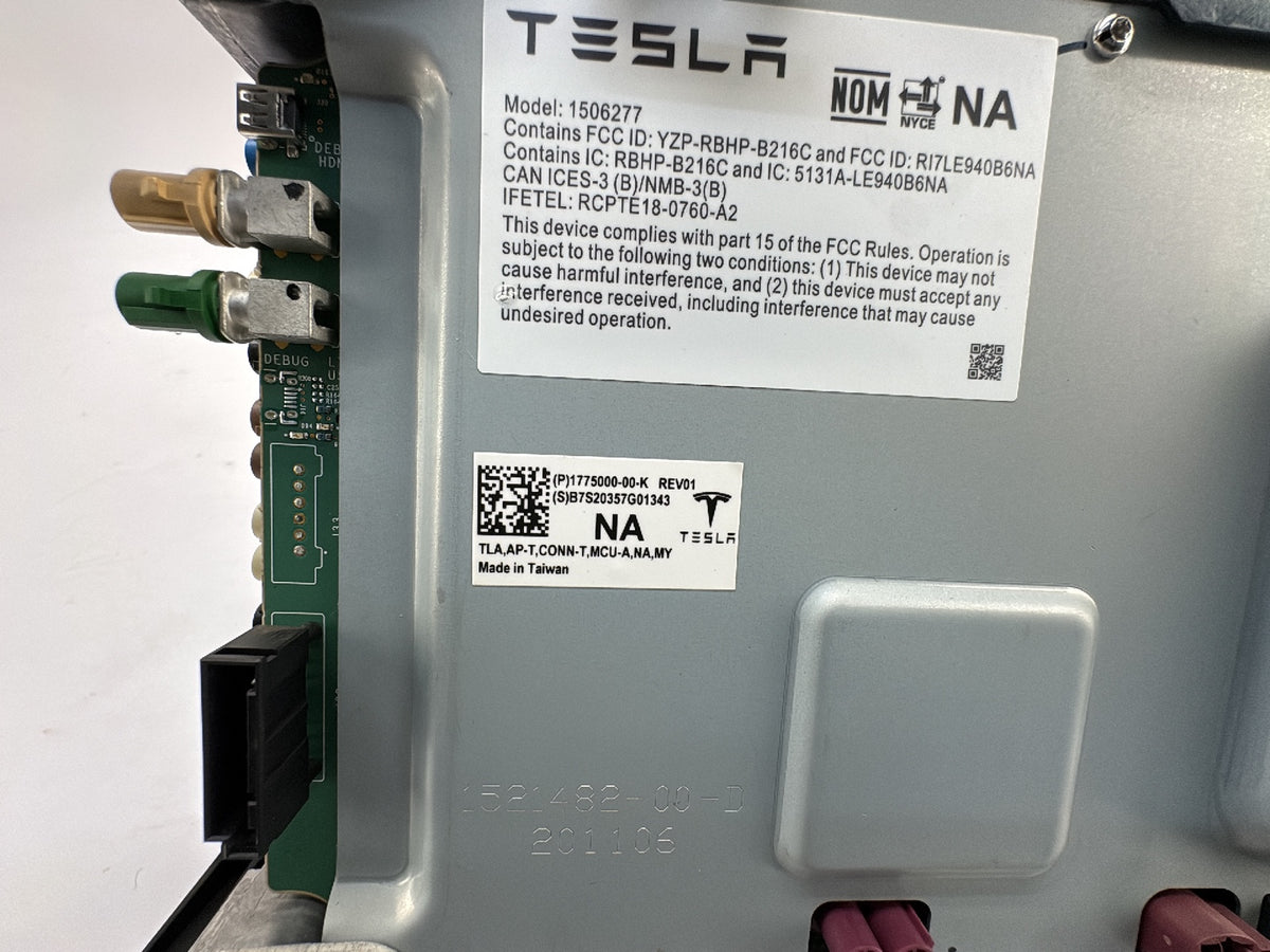 2021 Tesla Model Y Car Computer With Security Module 1775000-00-K