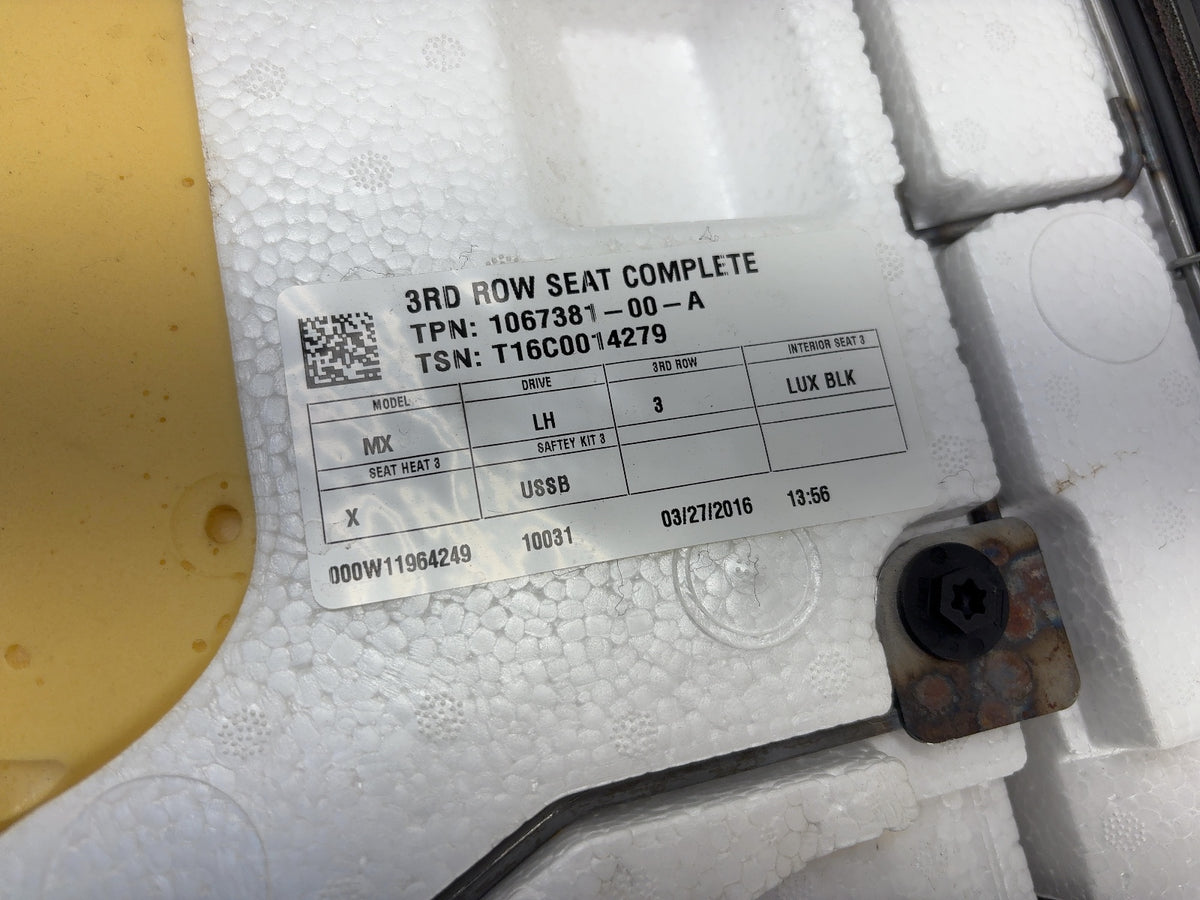 2016 Tesla Model X 3rd Row Lower Seat Cushion 1067381-00-A
