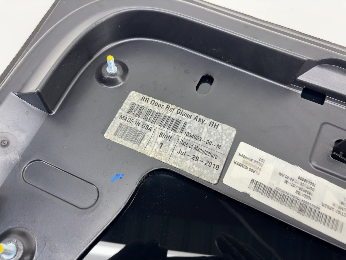 2019-2020 Tesla Model X Roof Glass Rear Door Right 1034903-00-N