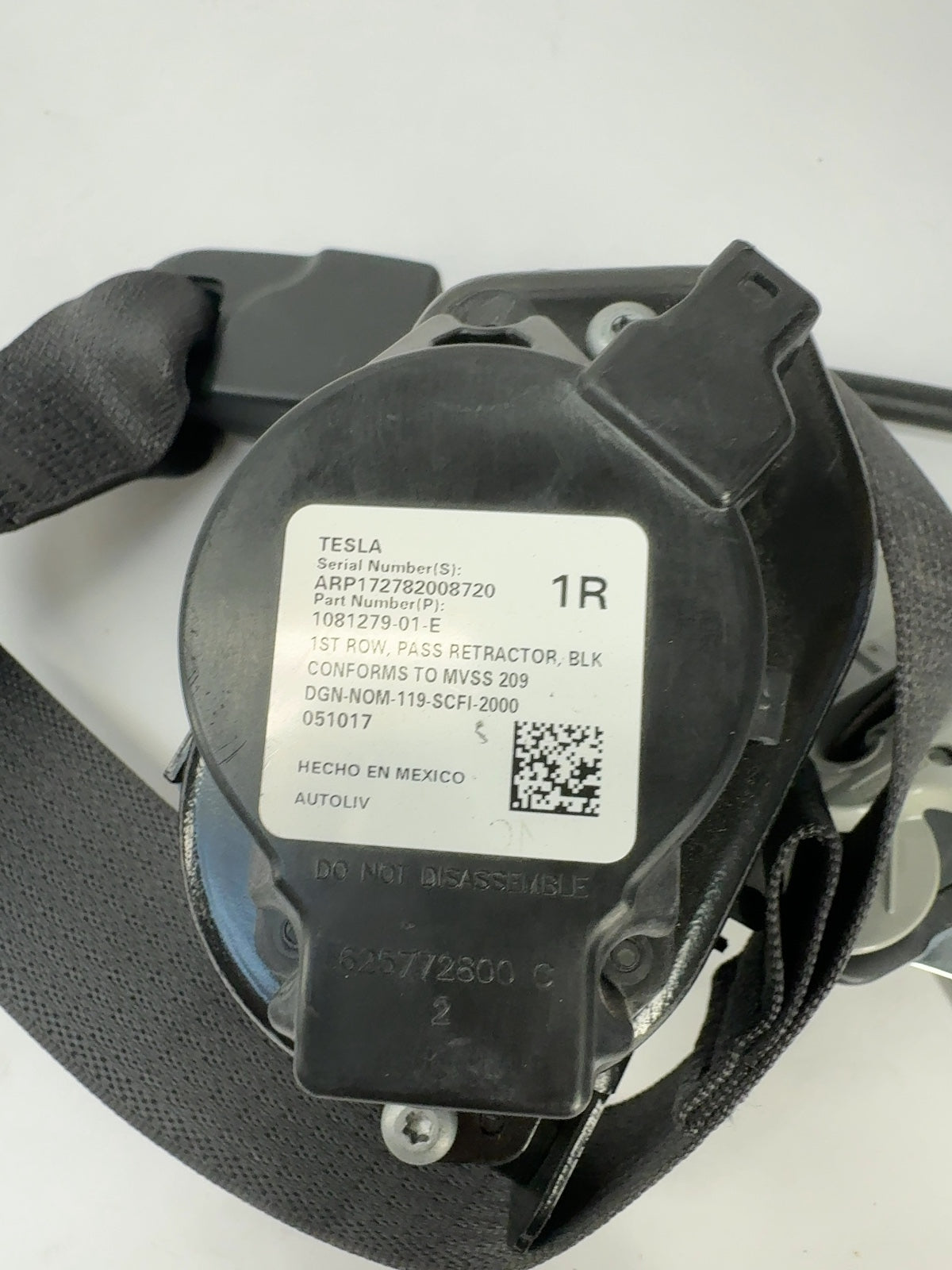 2018 Tesla Model 3 Front Right Seatbelt W Pretensioner 1081279-01-E