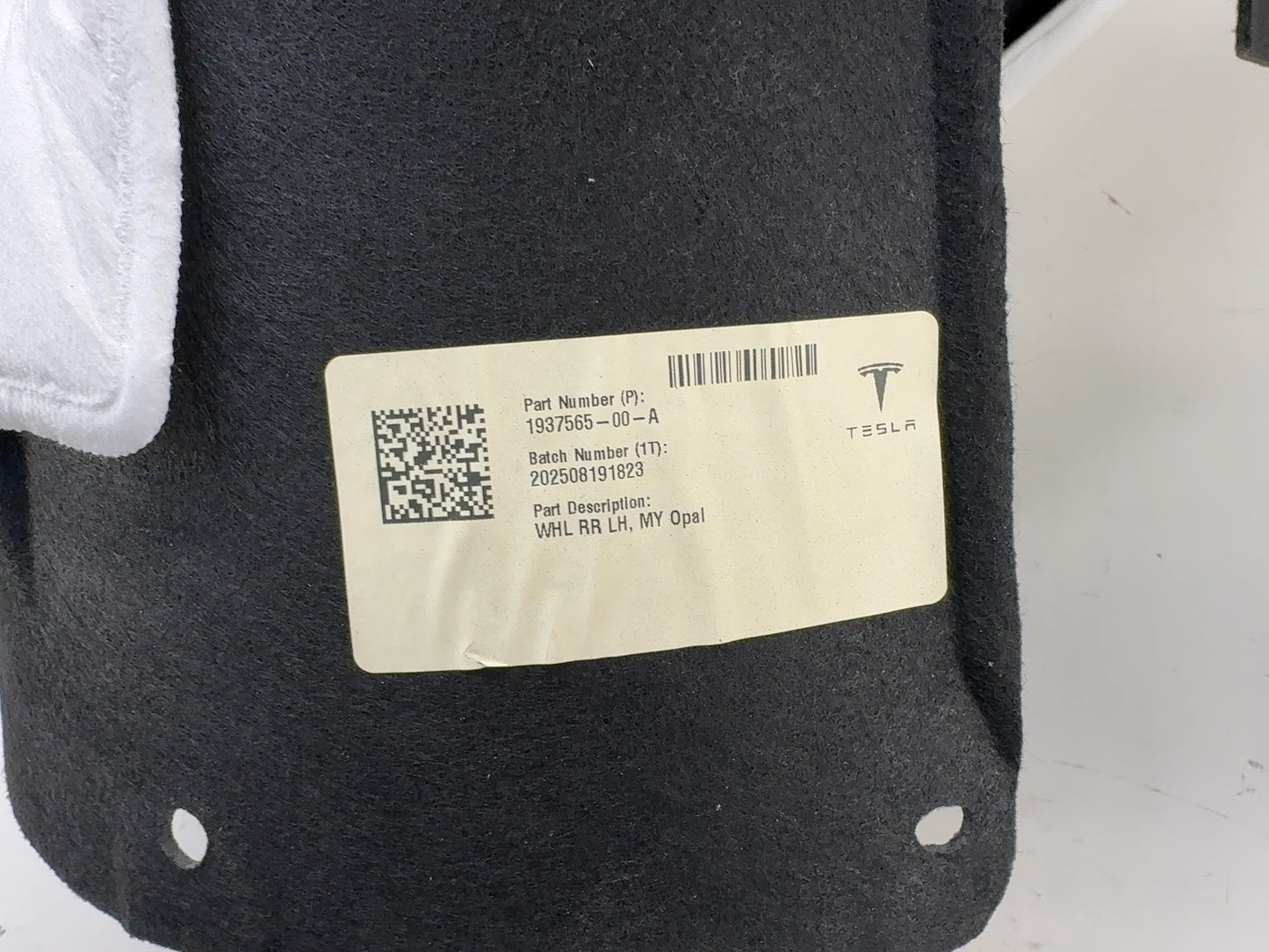 2026 Tesla Model Y Juniper Wheel Liner Rear Left 1937565-00-A