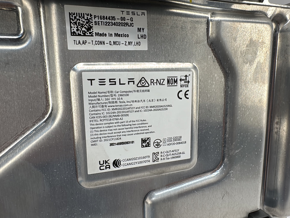 2021-2023 Tesla Model Y Car Computer With Security Module 1684435-00-G