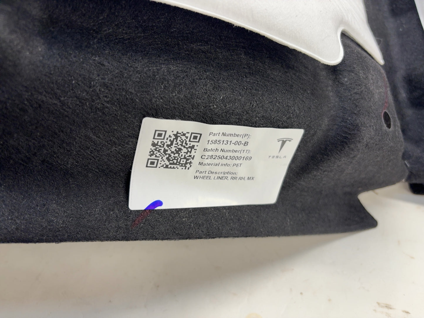 2023 Tesla Model X Rear Right Wheel Liner 1585131-00-B