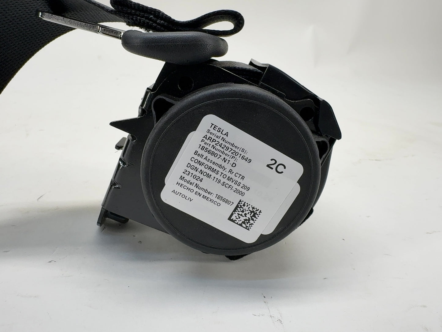 2024 Tesla Model 3 Highland Second Row Center Seat Belt Retractor 1856807-N1-D