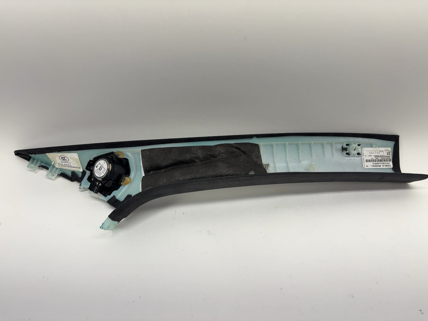 2015 Tesla Model S A Pillar Left Black Alcantara 1002488-02-G