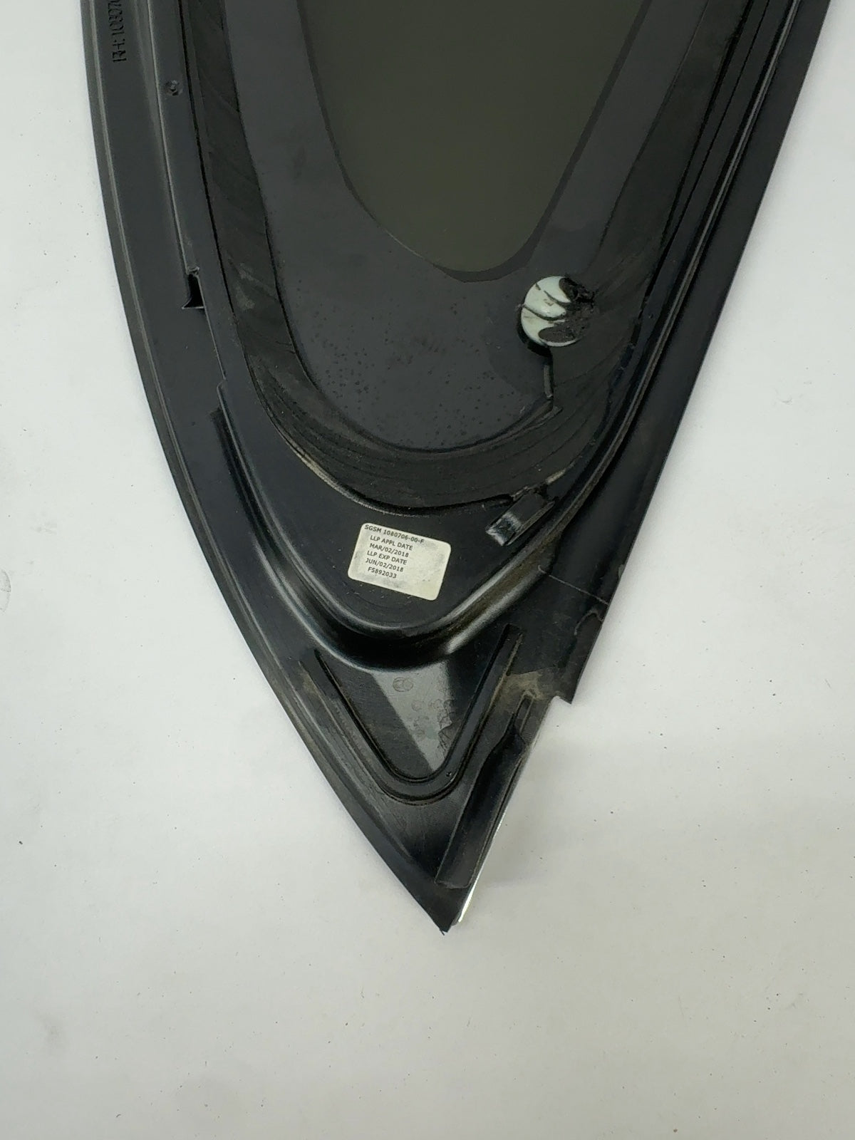 2018 Tesla Model 3 Rear Quarter Glass Right Chrome 1098758-00-F