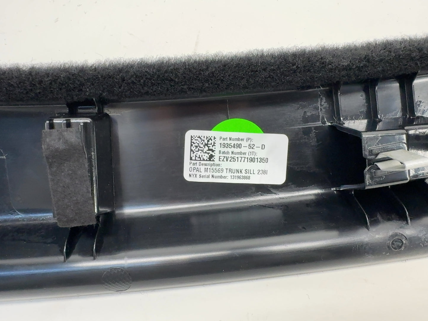 2026 Tesla Model Y Juniper Trunk Sill Lower Trim 1935490-52-D
