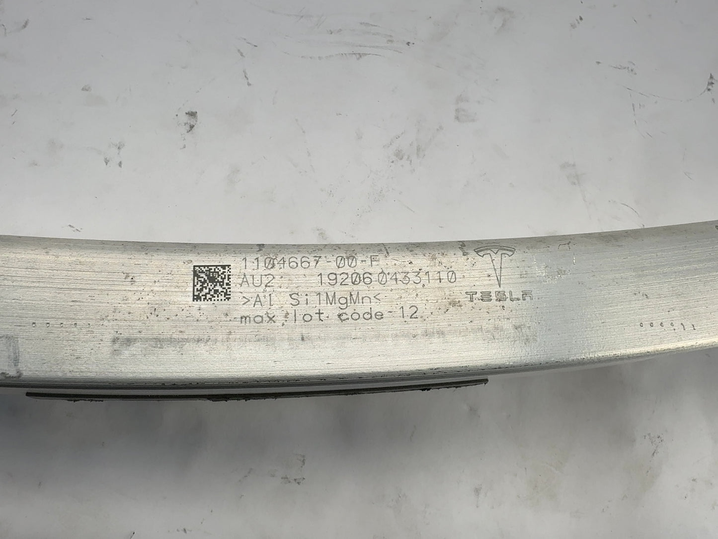 2018 Tesla Model 3 Front Bumper Reinforcement Bar 1104667-00-F