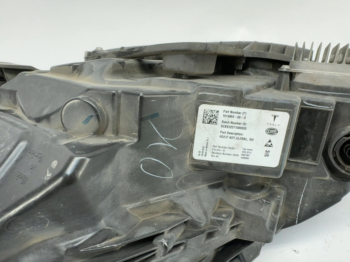 2022-2023 Tesla Model 3 Global Headlamp Right 1514953-00-D