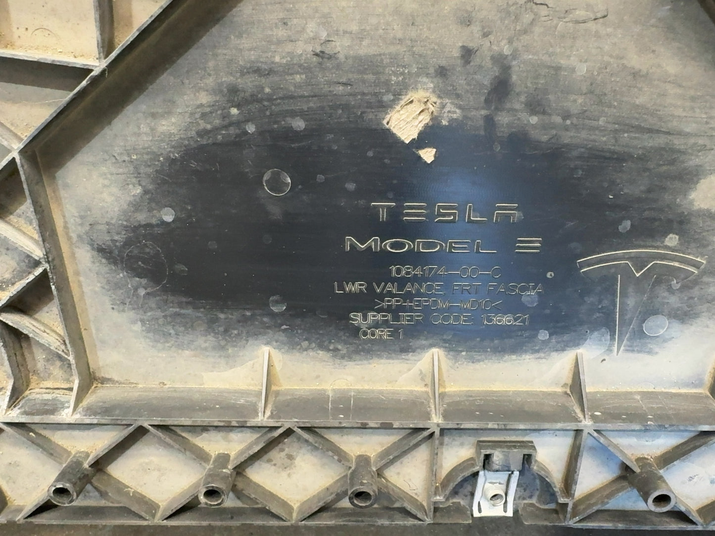 2018 Tesla Model 3 Front Bumper Valance 1084174-00-C