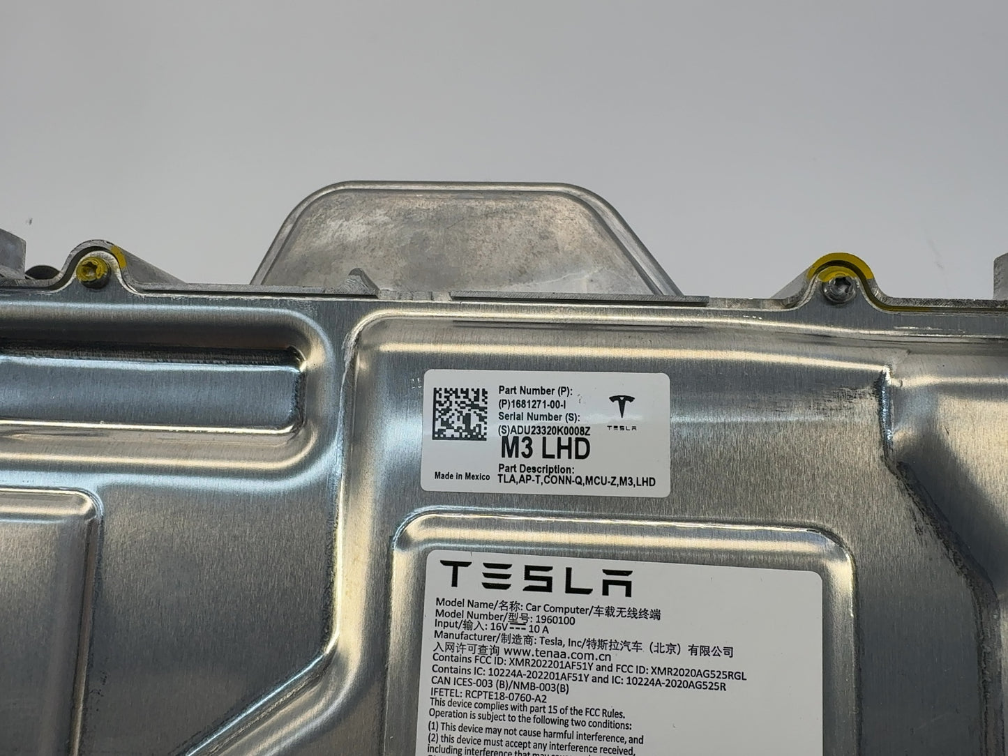 2023 Tesla Model 3 Car Computer With Security Module 1681271-00-I