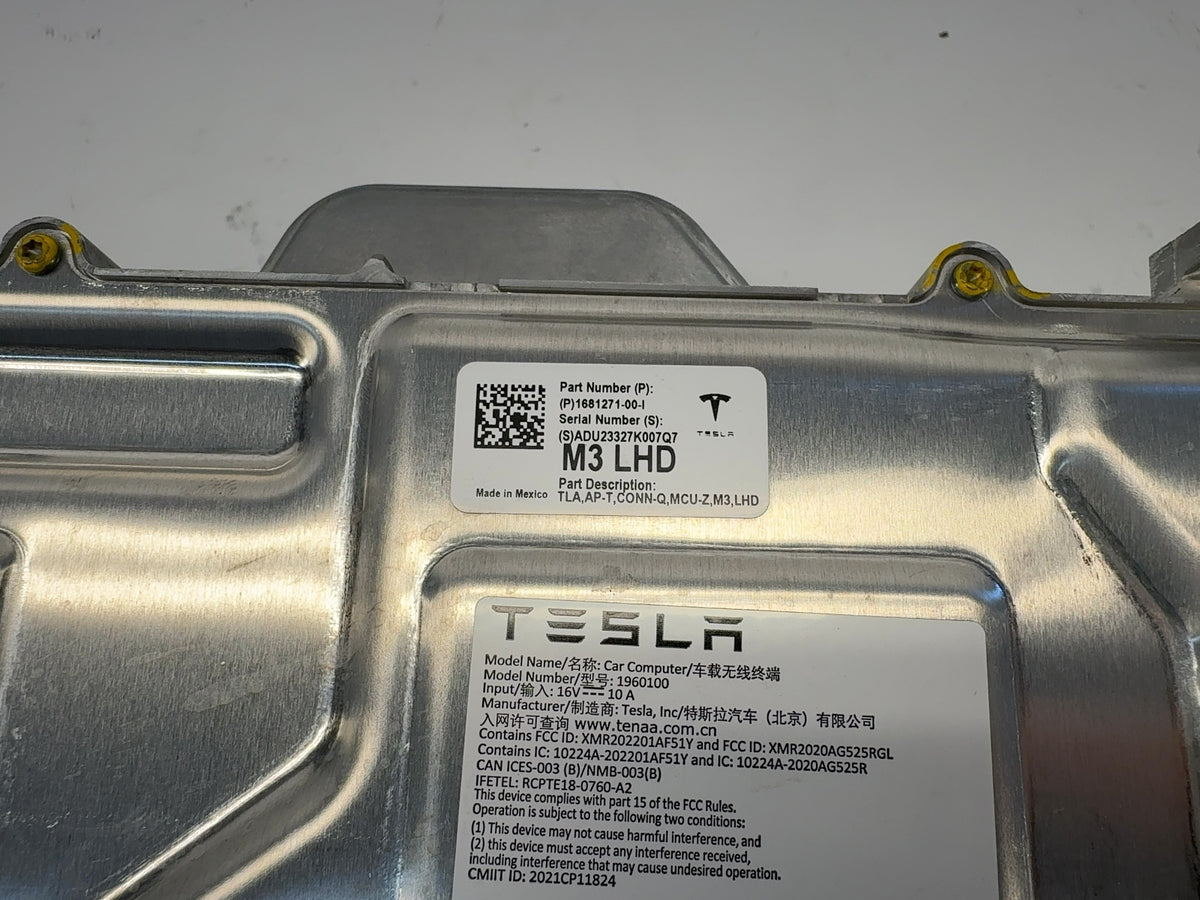 2023 Tesla Model 3 Car Computer With Security Module 1681271-00-I