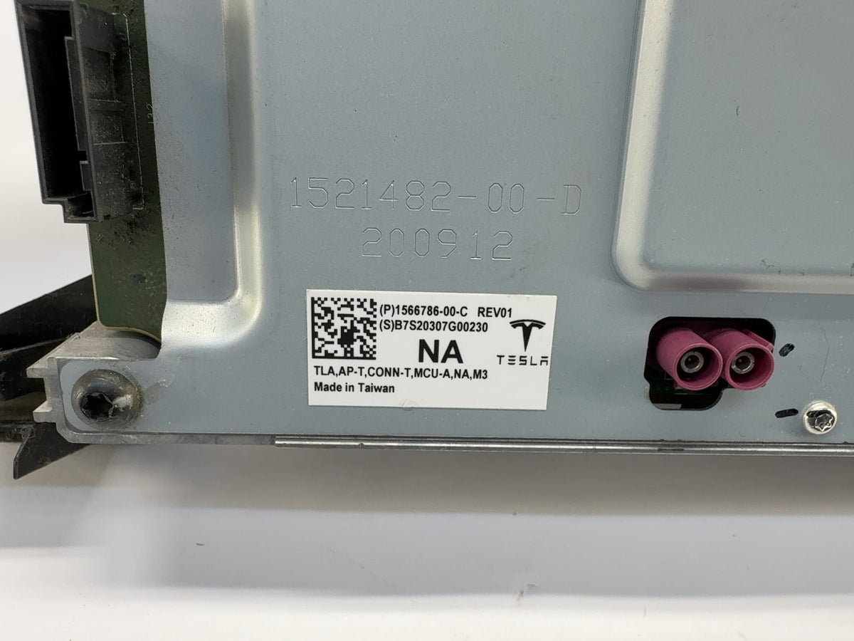 2020-2021 Tesla Model 3 Car Computer With Security Module 1566786-00-C