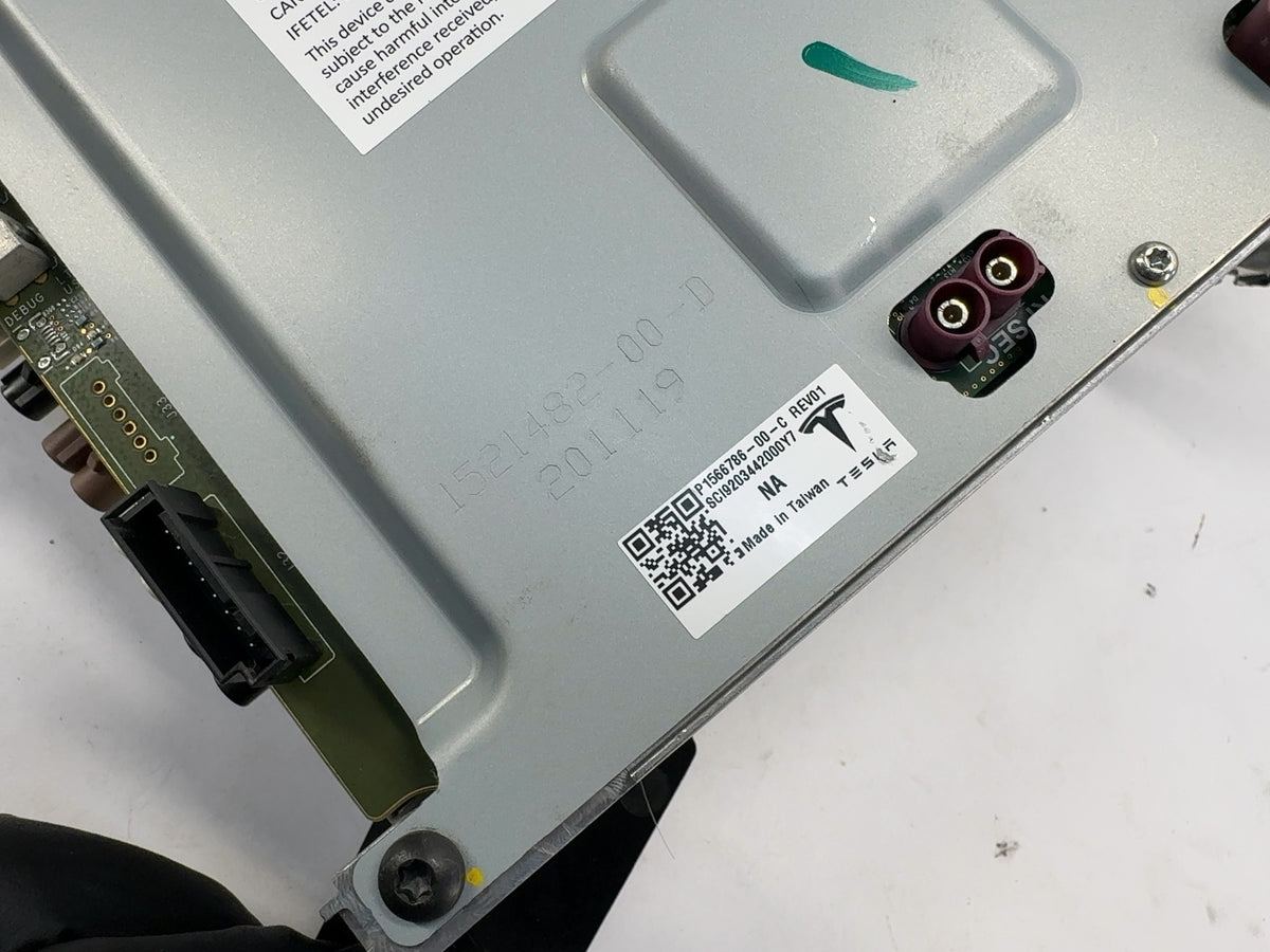 2020-2021 Tesla Model 3 Car Computer With Security Module 1566786-00-C