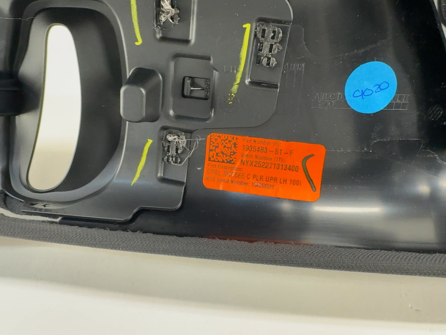 2026 Tesla Model Y Juniper C Pillar Upper Trim Left Note* 1935483-51-F