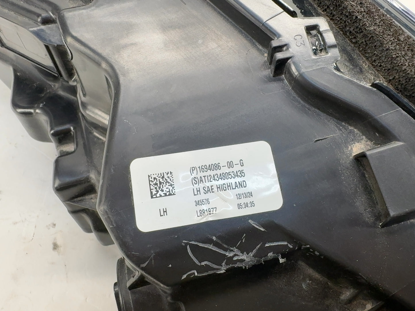 2024-2025 Tesla Model 3 Highland Left Headlamp 1694086-00-G