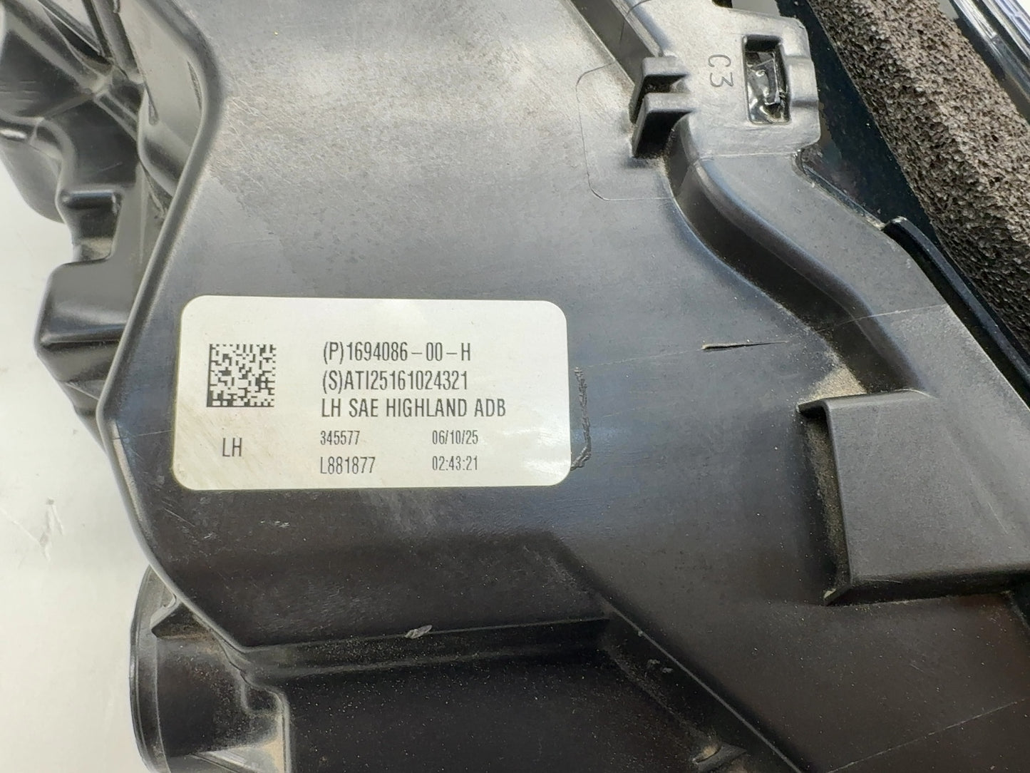 2025 Tesla Model 3 Highland Left Headlamp 1694086-00-H