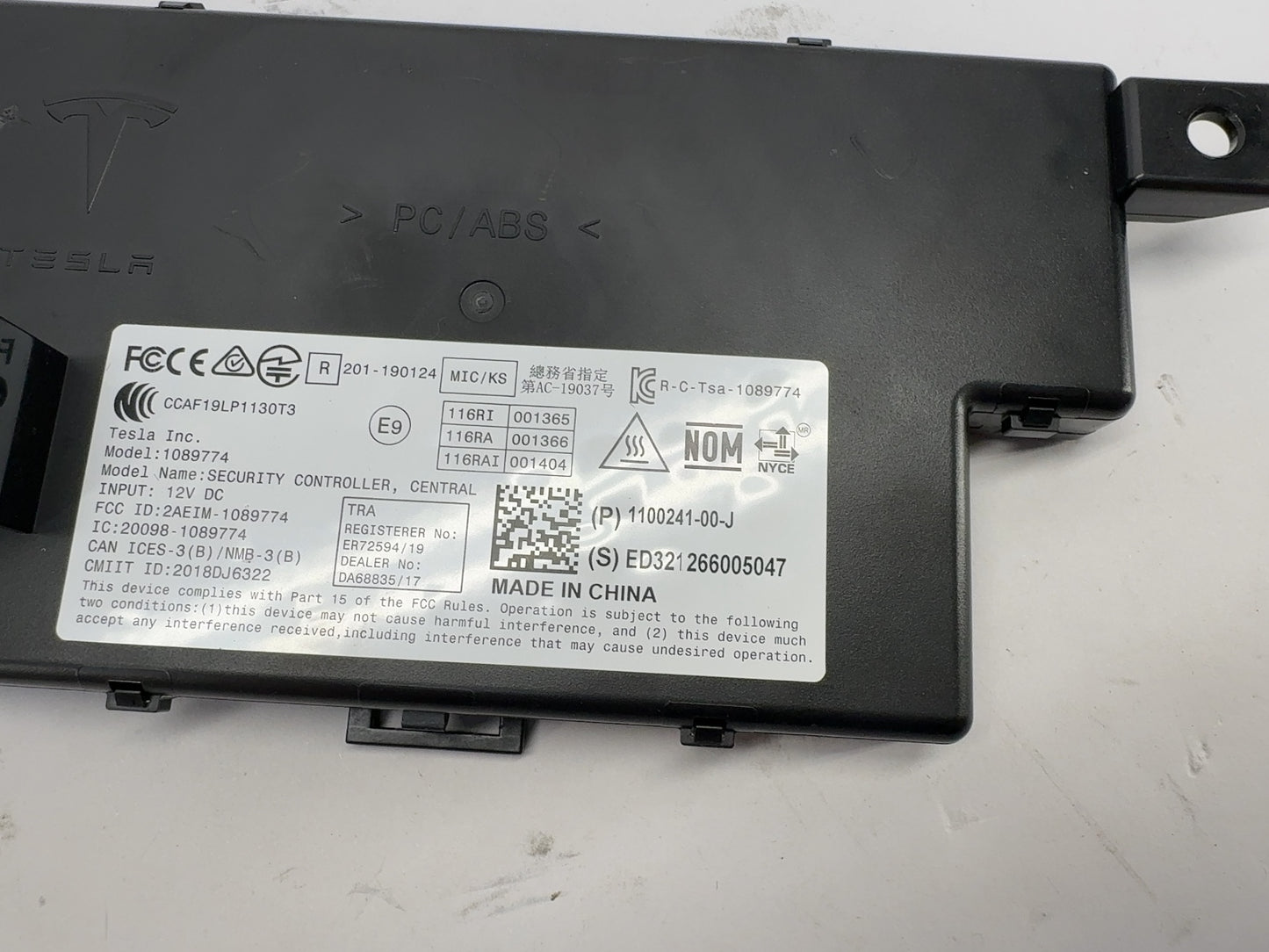 2021-2022 Tesla Model 3 Car Computer With Security Module 1566786-00-E
