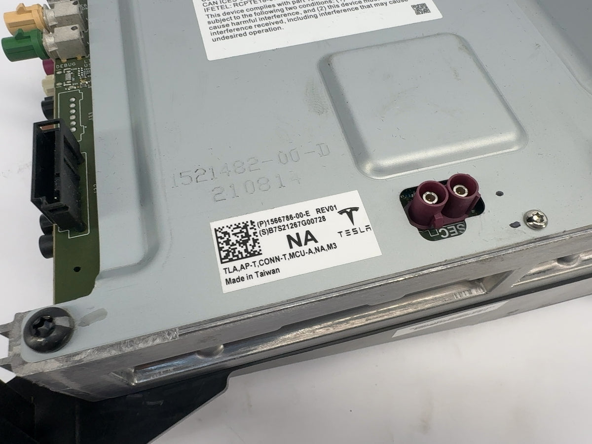 2021-2022 Tesla Model 3 Car Computer With Security Module 1566786-00-E