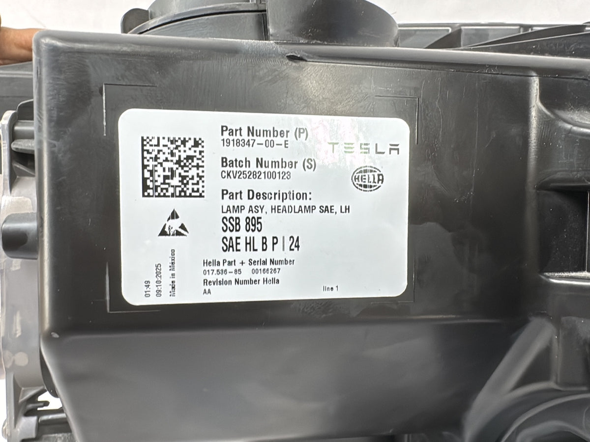 2025-2026 Tesla Model Y Juniper Headlamp Left 1918347-00-E