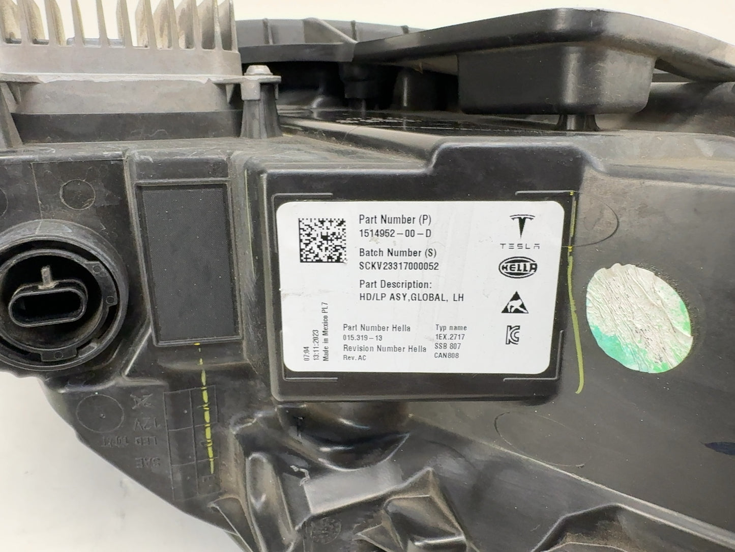 2023 Tesla Model 3 Left Headlamp 1514952-00-D